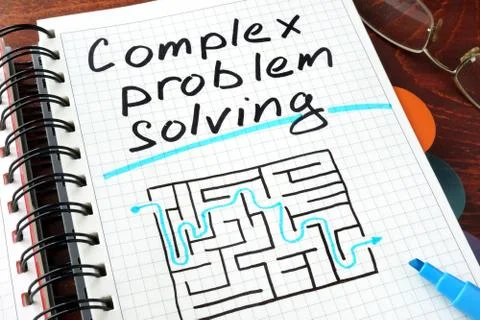 Complex problem solving written on notebook. Business concept. Stock Photos