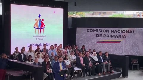 The complex process of the opposition primaries in Venezuela, Caracas, VE - 24 M Stock Footage 242037415