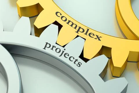Complex Projects concept on the gearwheels Stock Illustration