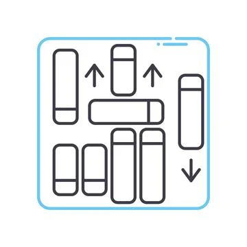 Complex puzzle line icon, outline symbol, vector illustration, concept sign Stock Illustration