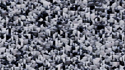 A complex, repeating pattern of silver and black geometric shapes creating an in Stock Footage 340237549
