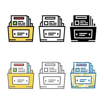 Complex report color icon styleset vector 库存插图