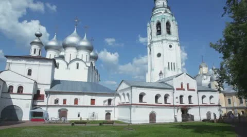 Complex of Saint Sofia and Holy resurection cathedral in Vologda Video stock 12365263