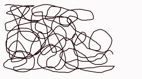 Complex scribble growing organically, isolated on white or with alpha matte Stock Footage 310650405