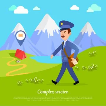 Complex Service to any Part of the World. Vector Illustrazione stock