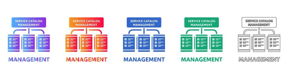 Complex Service Catalog Management System Diagrams Stock Illustration