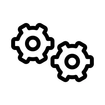 Complex Settings  Bold Outline Icon with Creative Design for Gears, Control.. Stock Illustration