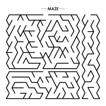 Complex square labyrinth Stock Illustration