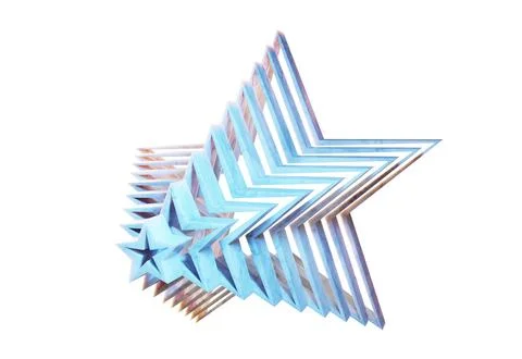 Complex star shaped layered structure with pastel gradient Stock Illustration