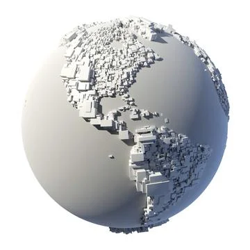 The complex structure of the Earth, consisting of a cubic rectangular shapes, Illustrazione stock