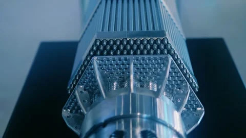 The complex structure of the nuclear reactor fuel assembly Stock Footage 323838819