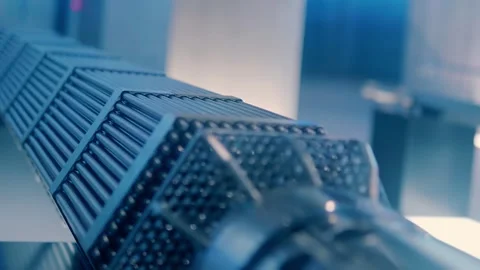 The complex structure of the nuclear reactor fuel assembly Stock Footage 323967067