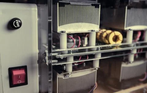 Complex system of equipment and microcircuits Stock Photos