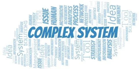 Complex System typography vector word cloud. Stock Illustration