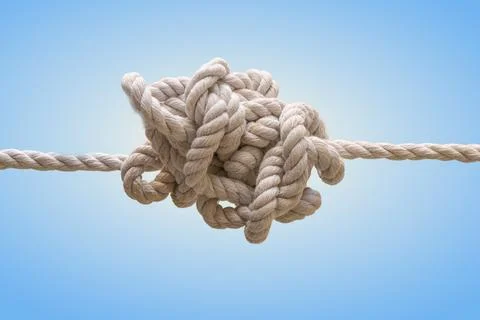 Complex tangled rope knot concept Stock Photos