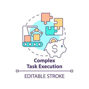 Complex task execution concept icon Stock Illustration