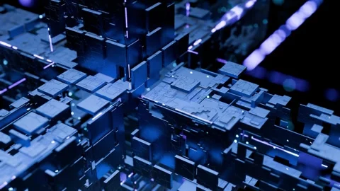 Complex technical design. Blocks, lines, infographics Stock Footage 336182651