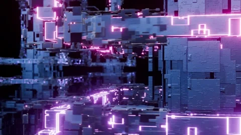 Complex technical design. Blocks, lines, infographics. Stock Footage 336182684