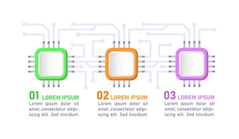 Complex technologies infographic chart design template Stock Illustration