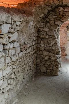 This complex testifies to what remains of the Italic temple from the second h Stock Photos