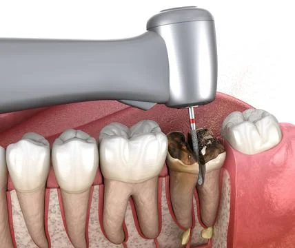 Complex tooth extraction. Medically accurate 3D illustration Stock Illustration
