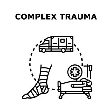 Complex trauma patient receiving emergency medical care Stock Illustration