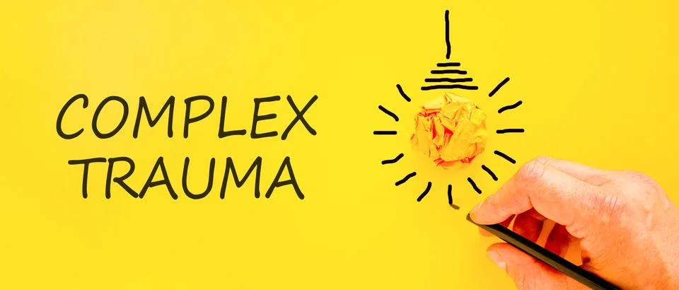 Complex trauma symbol. Concept words Complex trauma on beautiful yellow pap.. Stock Photos