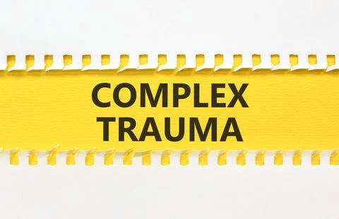 Complex trauma words symbol. Concept words Complex trauma on beautiful yell.. Stockfoto's