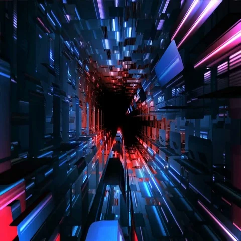 Complex Tunnel Vj Loop Stock Footage 69555151