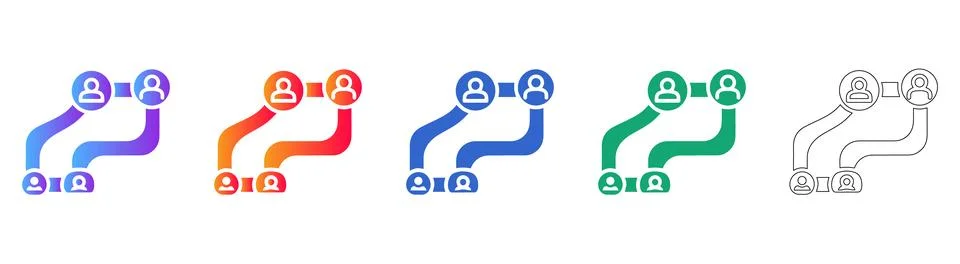 Complex User Process Flow Icons Stock Illustration