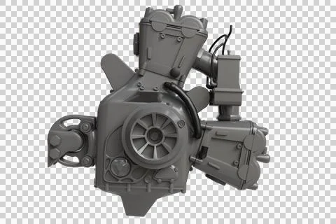 A complex V-twin internal combustion engine Stock Photos