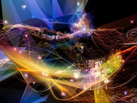 Complex Virtual World 스톡 일러스트