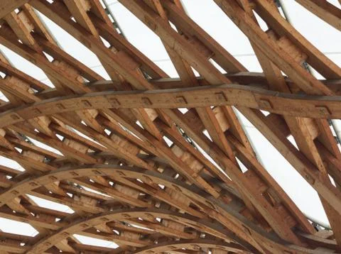 A complex wooden structure - nice peace of engineering Foto stock