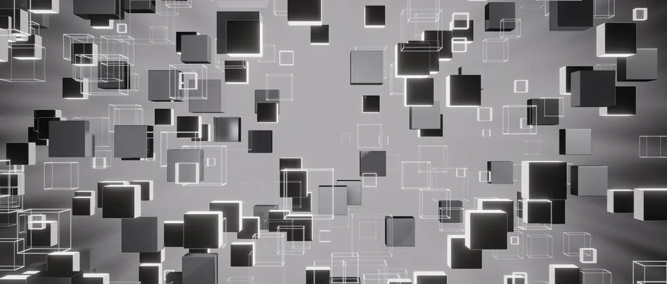 Complexity and data flood of modern digital age 3D Rendering 库存插图