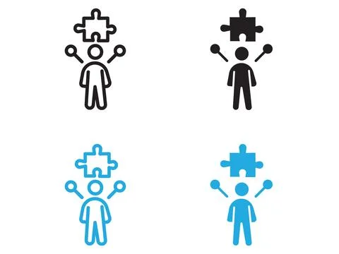 Complexity icon black and white vector outline sign Stock Illustration