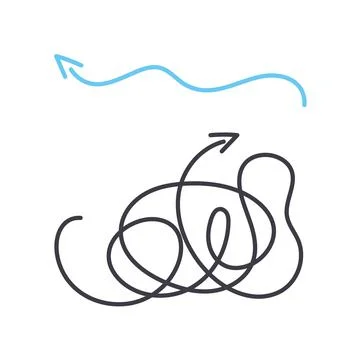 Complexity line icon, outline symbol, vector illustration, concept sign Stock Illustration