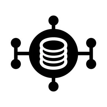 Complexity, massive, big data icon. Black vector graphics. Stock Illustration