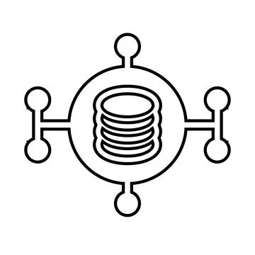 Complexity, massive, big data outline icon. Line art vector. Stock Illustration