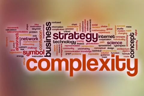 Complexity word cloud with abstract background Illustrazione stock