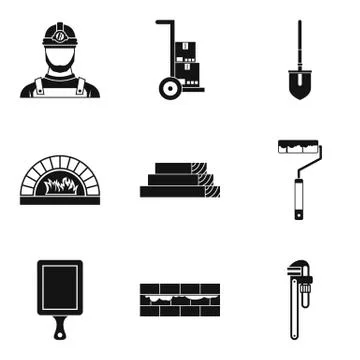 Complexity work icons set, simple style Stockillustratie
