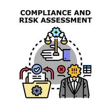 Compliance and risk assessment process managing regulations Stockillustratie