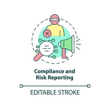 Compliance and risk reporting concept icon Illustrazione stock