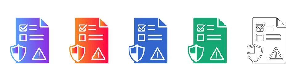 Compliance and Security Audit Document Icons Illustrazione stock