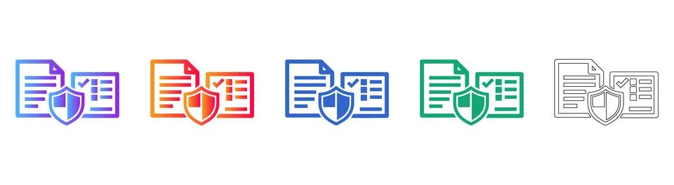 Compliance and Security Document Icons 库存插图