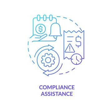 Compliance assistance blue gradient concept icon イラスト素材