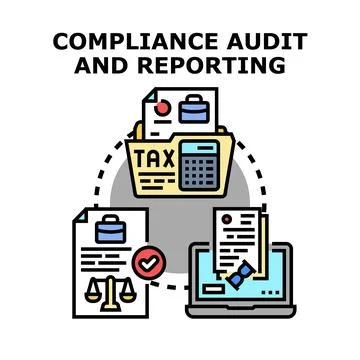 Compliance audit and reporting process concept illustration Stock Illustration