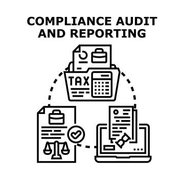 Compliance audit and reporting process concept illustration Stock Illustration