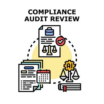 Compliance audit review process with ai integration 스톡 일러스트