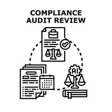Compliance audit review process with ai integration 스톡 일러스트