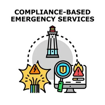 Compliance based emergency services concept vector illustration Stockillustratie